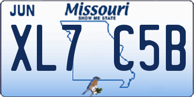 MO license plate XL7C5B