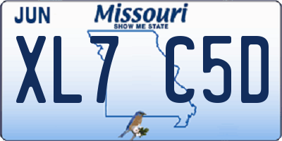 MO license plate XL7C5D