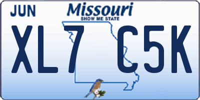 MO license plate XL7C5K