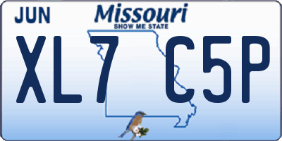 MO license plate XL7C5P