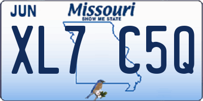 MO license plate XL7C5Q