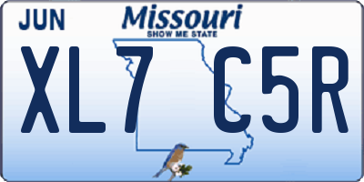 MO license plate XL7C5R