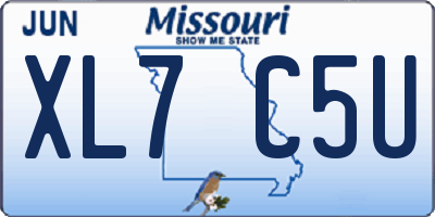 MO license plate XL7C5U