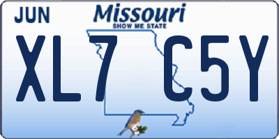 MO license plate XL7C5Y