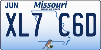 MO license plate XL7C6D