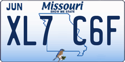 MO license plate XL7C6F