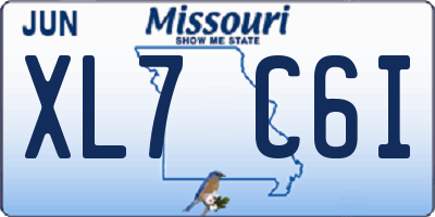 MO license plate XL7C6I