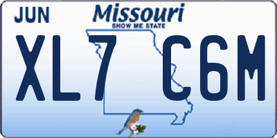 MO license plate XL7C6M