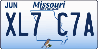MO license plate XL7C7A