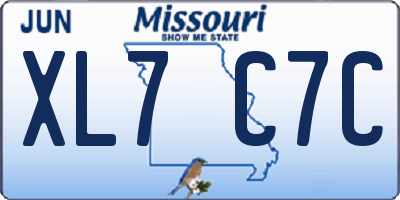 MO license plate XL7C7C