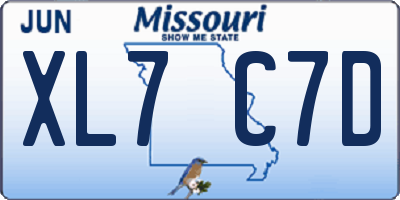 MO license plate XL7C7D