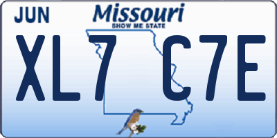 MO license plate XL7C7E