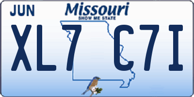 MO license plate XL7C7I
