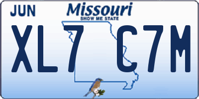 MO license plate XL7C7M