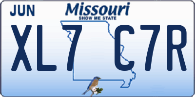 MO license plate XL7C7R
