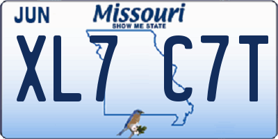 MO license plate XL7C7T