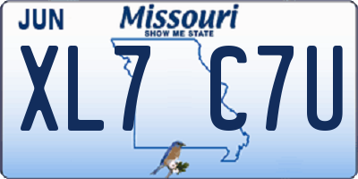 MO license plate XL7C7U