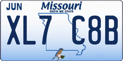 MO license plate XL7C8B