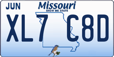MO license plate XL7C8D