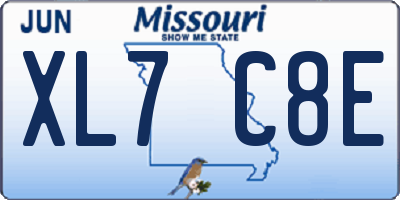 MO license plate XL7C8E