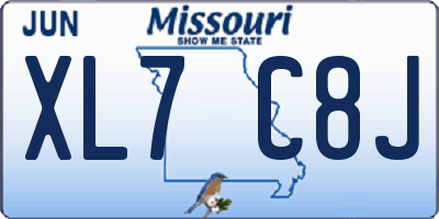 MO license plate XL7C8J