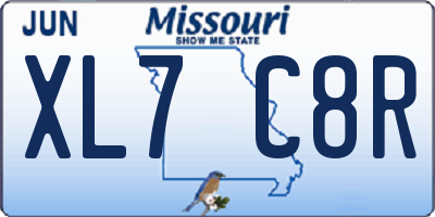MO license plate XL7C8R