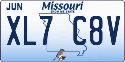 MO license plate XL7C8V