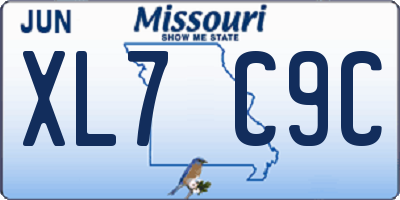 MO license plate XL7C9C