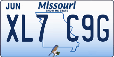 MO license plate XL7C9G