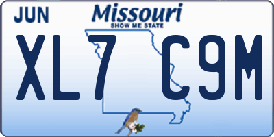 MO license plate XL7C9M
