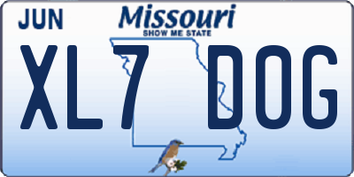 MO license plate XL7D0G