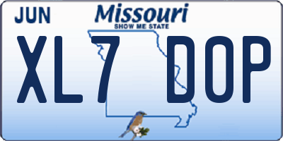 MO license plate XL7D0P