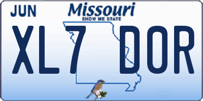 MO license plate XL7D0R