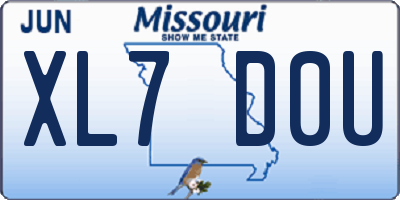 MO license plate XL7D0U