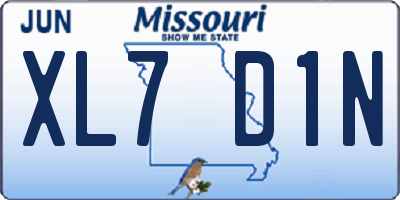 MO license plate XL7D1N