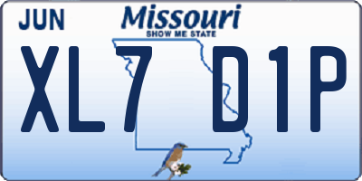 MO license plate XL7D1P