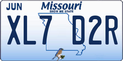 MO license plate XL7D2R