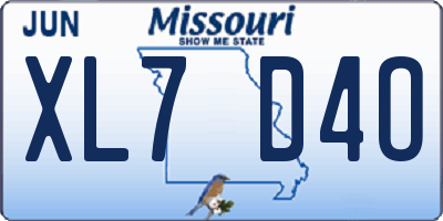 MO license plate XL7D4O