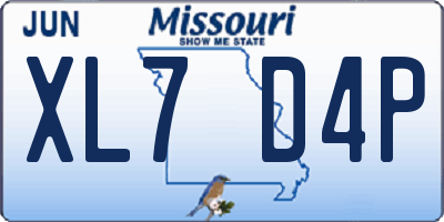 MO license plate XL7D4P
