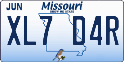 MO license plate XL7D4R