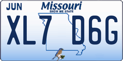 MO license plate XL7D6G