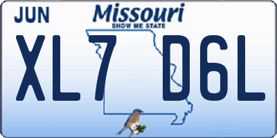 MO license plate XL7D6L