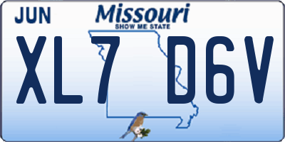 MO license plate XL7D6V