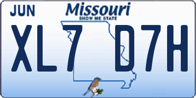 MO license plate XL7D7H