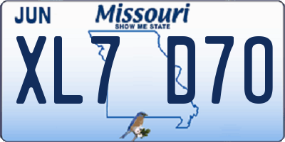 MO license plate XL7D7O