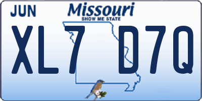 MO license plate XL7D7Q