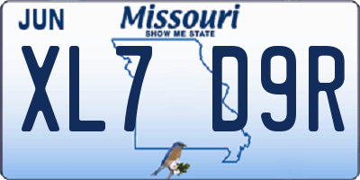 MO license plate XL7D9R