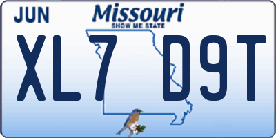 MO license plate XL7D9T