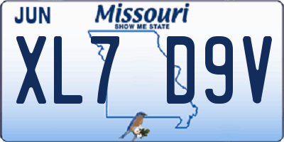 MO license plate XL7D9V