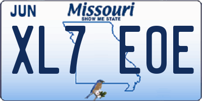 MO license plate XL7E0E